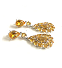 Sterling Silver Citrine Drop Earrings