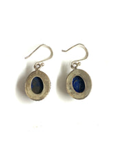 Engraved Sterling Silver and Lapis Lazuli Earrings