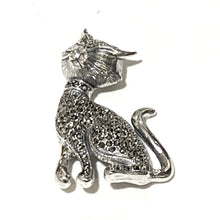 Sterling Silver Marcasite Cat Brooch