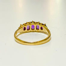 9ct Yellow Gold Amethyst Bridge Ring