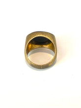 Onyx and Sterling Silver Gold Plate Ring