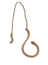 Sterling Silver and Pink Crystal Snake Necklace