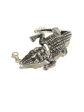 Sterling Silver Australian Crocodile Segmented Bracelet