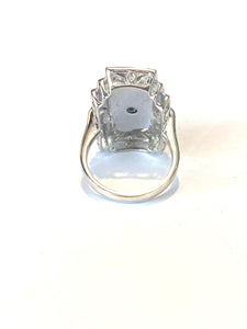 9ct White Gold Onyx and Diamond Ring
