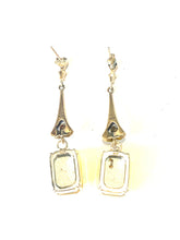 Yellow Crystal and Marcasite Earrings