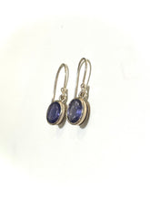 Sterling Silver Oval Iolite Earrings