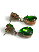 Green Crystal Drop Earrings