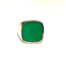 Sterling Silver Green Onyx Men's Signet Ring