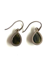 Pear Shaped Sterling Silver and Labradorite Earrings