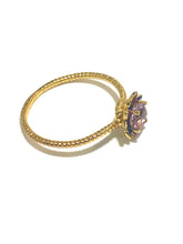 Brass Gold Plate, Amethyst and Enamel Ring