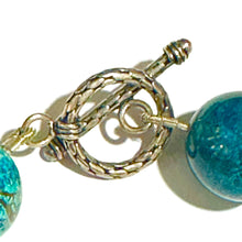 Aluma Mosaic Blue Turquoise Necklace with Sterling Silver Toggle Clasp