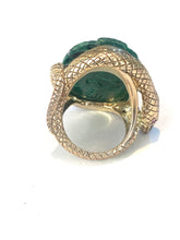 Sterling Silver Malachite Snake Ring