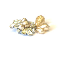Crystal and Faux Pearl Brooch