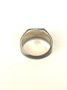 Sterling Silver Black Enamel Ring