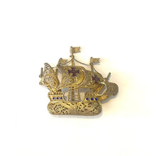 18ct Yellow Gold Ship Brooch