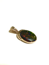 Small 9ct Yellow Gold Black Opal Pendant