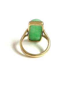 14ct Gold Rectangular Jadeite Ring