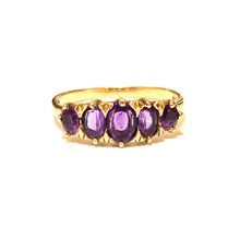 9ct Yellow Gold Amethyst Bridge Ring