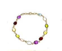 Sterling Silver Assorted Natural Gemstone Bracelet