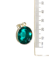 Sterling Silver Teal Crystal Pendant