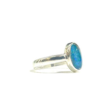 Oval Sterling Silver Opal Ring