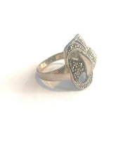 Sterling Silver and Marcasite Square Ring