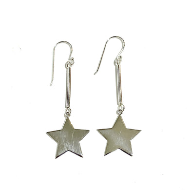 Sterling Silver Star Hook Drop Earrings