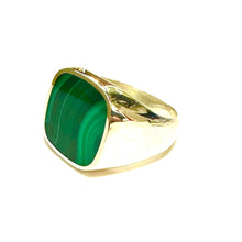 Men's Sterling Silver Malachite Signet Ring