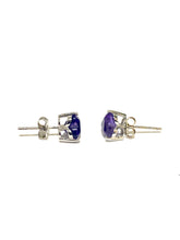 Sterling Silver Amethyst Heart Shaped Earrings