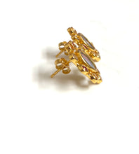 Australian Opal and Sapphire Stud Earrings