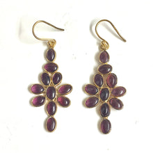 Sterling Silver Gold Plate Cabochon Drop Earrings