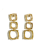 Three Tiered Costume Cabochon Drop Earrings