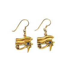 Brass Eye of Horus Earrings