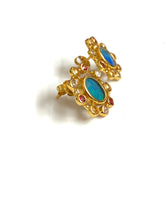 Australian Opal and Sapphire Stud Earrings