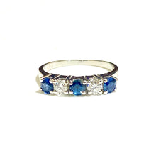 18ct White Gold Sapphire and Diamond Bridge Ring