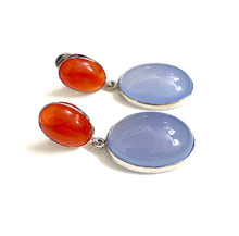 Sterling Silver Chalcedony and Carnelian Earrings