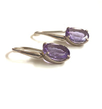 Sterling Silver Amethyst Oval Earrings