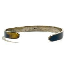 Italian Silver Tortoiseshell Inlaid Cuff Bracelet