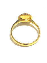 Sterling Silver Brass Sapphire and Red Enamel Ring