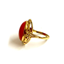 14ct Yellow Gold Momo Coral Ring