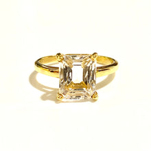 9ct Yellow Gold White Spinel Solitaire Ring