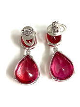 Sterling Silver Red Crystal Earrings