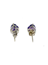 Sterling Silver Amethyst Heart Shaped Earrings