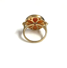 9ct Yellow Gold Diamond and Conch Shell Cameo Ring