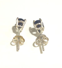 Small Sterling Silver Garnet Stud Earrings