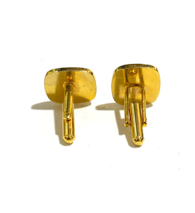 Gold Plate and Black Onyx Square Cufflinks