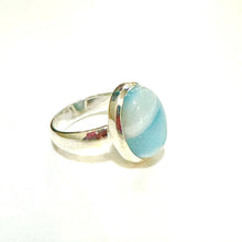 Sterling Silver Larimar Oval Cabochon Ring