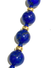 14ct Yellow Gold Lapis Lazuli Beaded Necklace