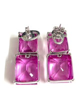Sterling Silver Pink Crystal Earrings