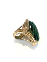 Sterling Silver Malachite Snake Ring